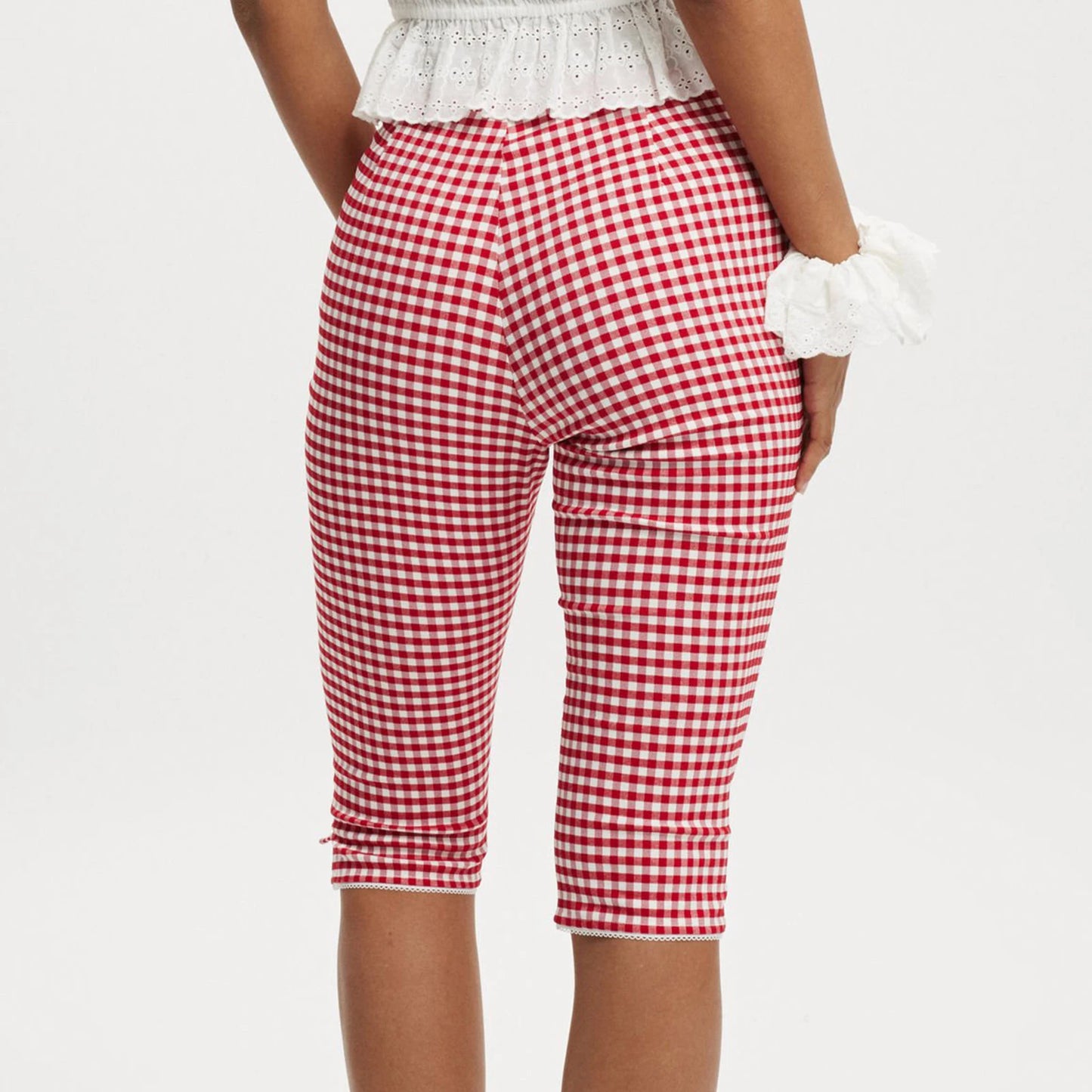 hirigin Y2k Women Capri Pants Knee Length Graphic Print Cropped Leggings Low Elastic Waist Bottoms Going Out Trousers