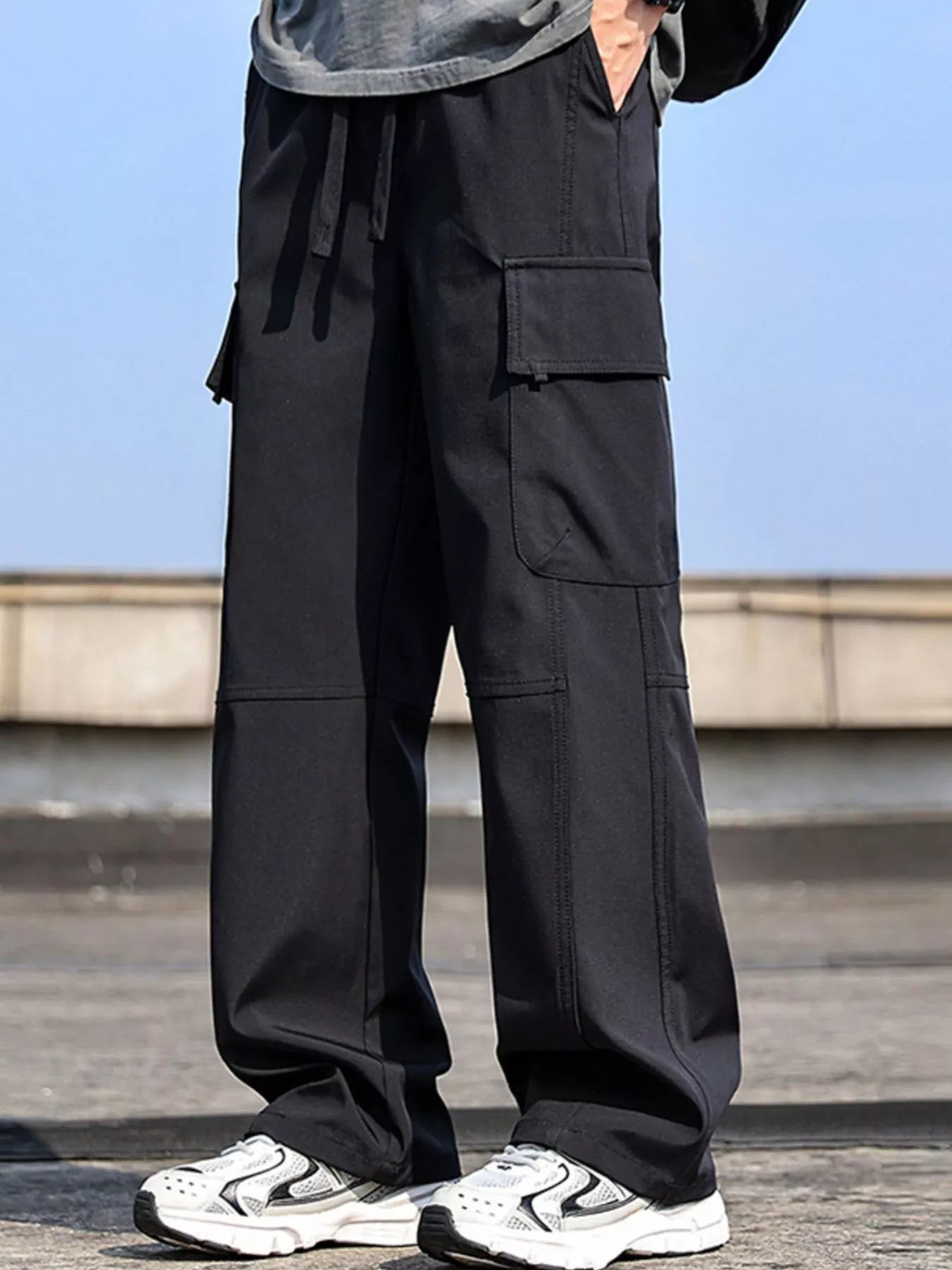 Men's Plus Size Cargo Wide Leg Pants - Nikki and Co Boutique