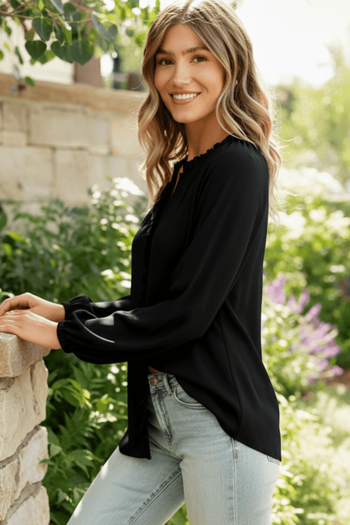 Effortlessly Edgy Button Down Blouse | Nikki &amp; Co. Boutique