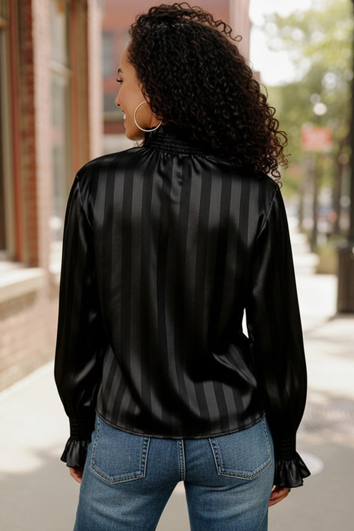 The Satin Scene High Neck Blouse | Nikki &amp; Co. Boutique