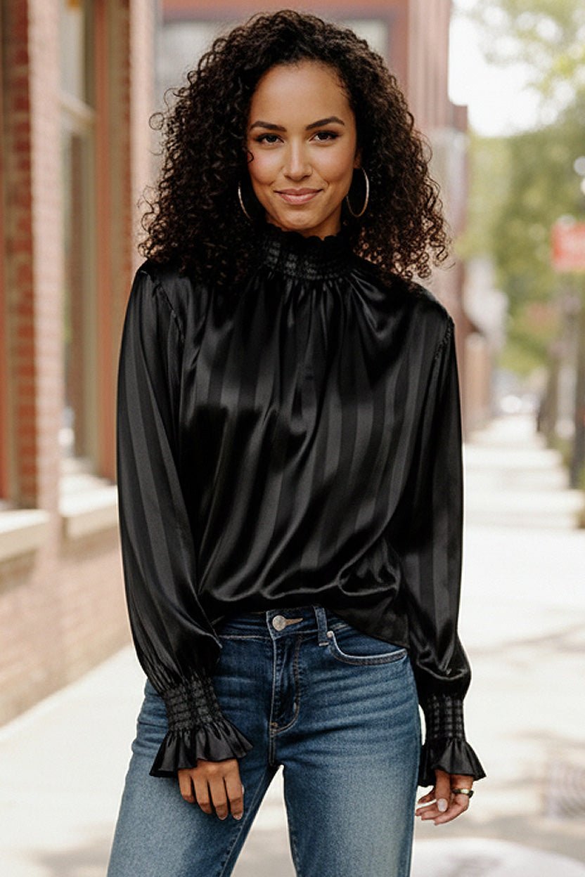 The Satin Scene High Neck Blouse | Nikki &amp; Co. Boutique
