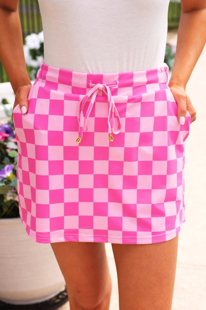 Jess Lea - Bubblegum Pink Checkered Skort (NP) - Nikki &amp; Co. Boutique