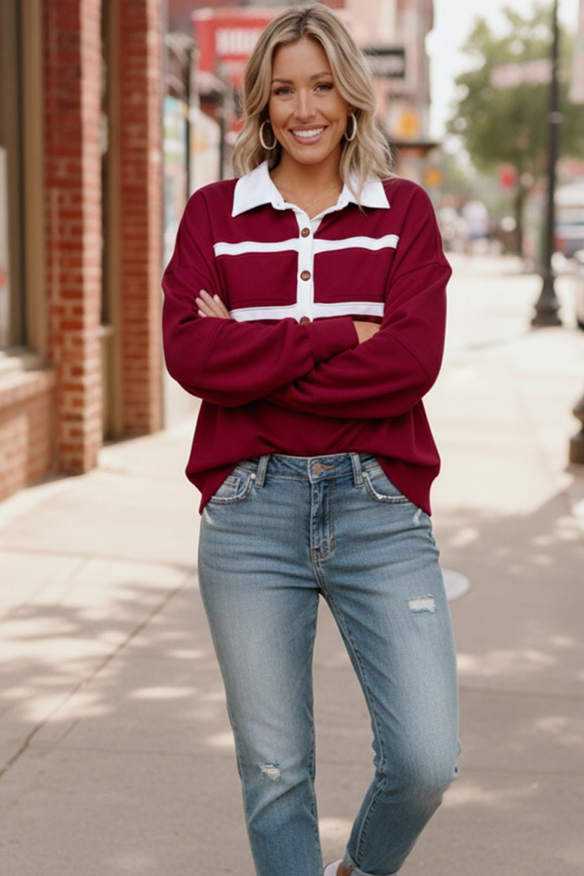 Prep School Chic Wine Polo | Nikki & Co. Boutique