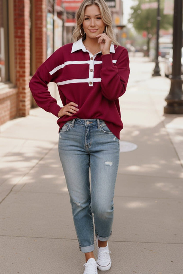 Prep School Chic Wine Polo | Nikki &amp; Co. Boutique