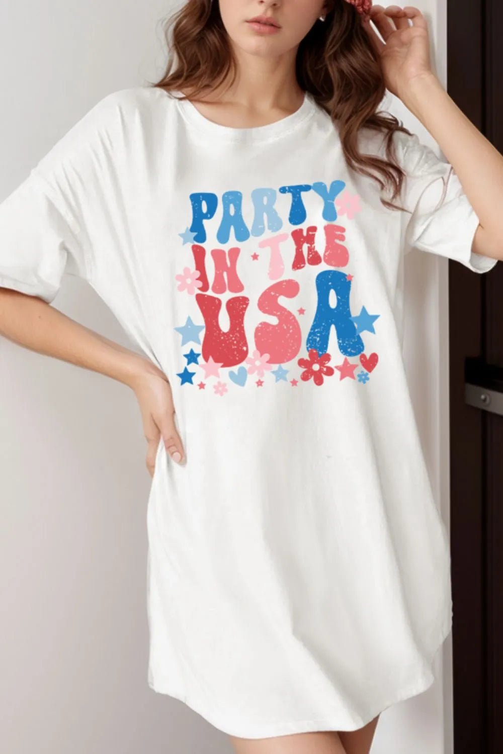 PARTY IN THE USA Graphic Oversized Tees | Nikki &amp; Co. Boutique