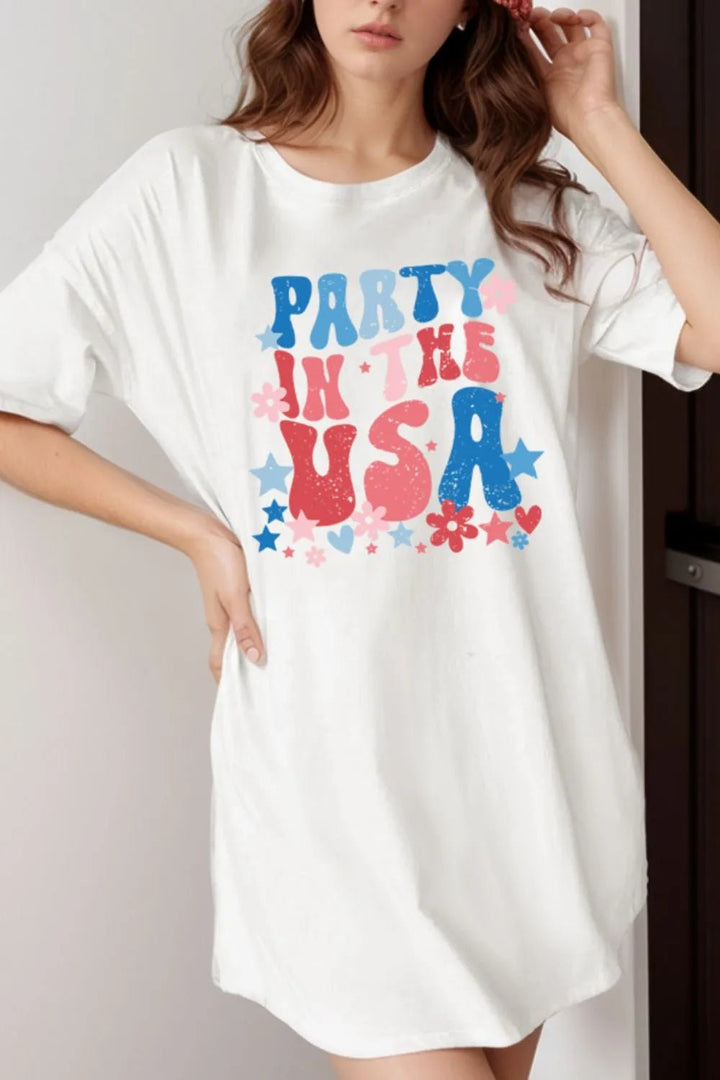 PARTY IN THE USA Graphic Oversized Tees | Nikki &amp; Co. Boutique