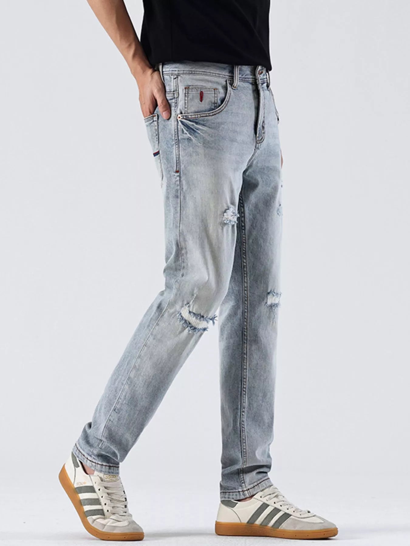 Men's Distressed Slim Fit Jeans - Nikki and Co Boutique