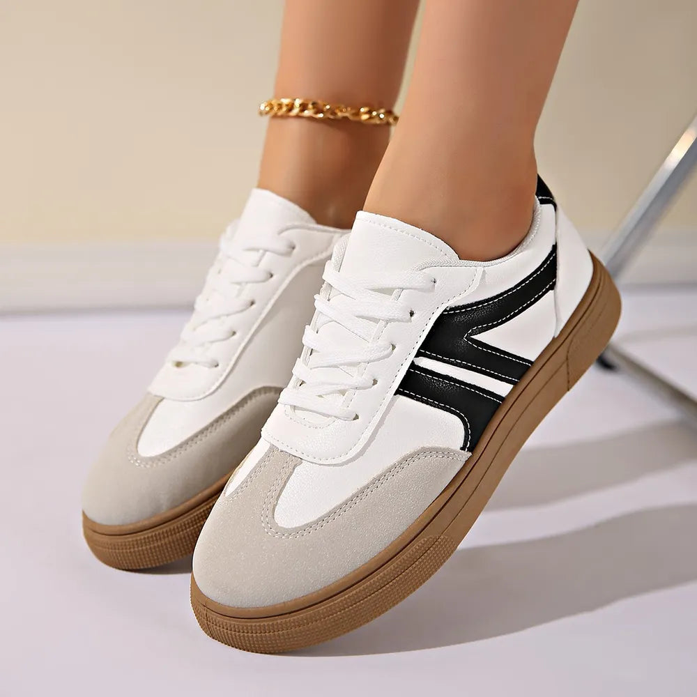 Lace Up Round Toe Contrast Sneakers | Nikki &amp; Co. Boutique