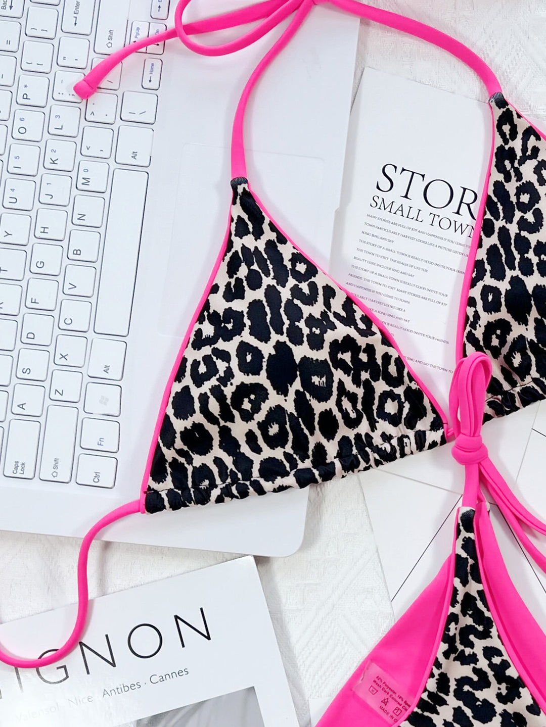 Leopard Print Halter Neck Tie Side Bikini Sets | Nikki &amp; Co. Boutique