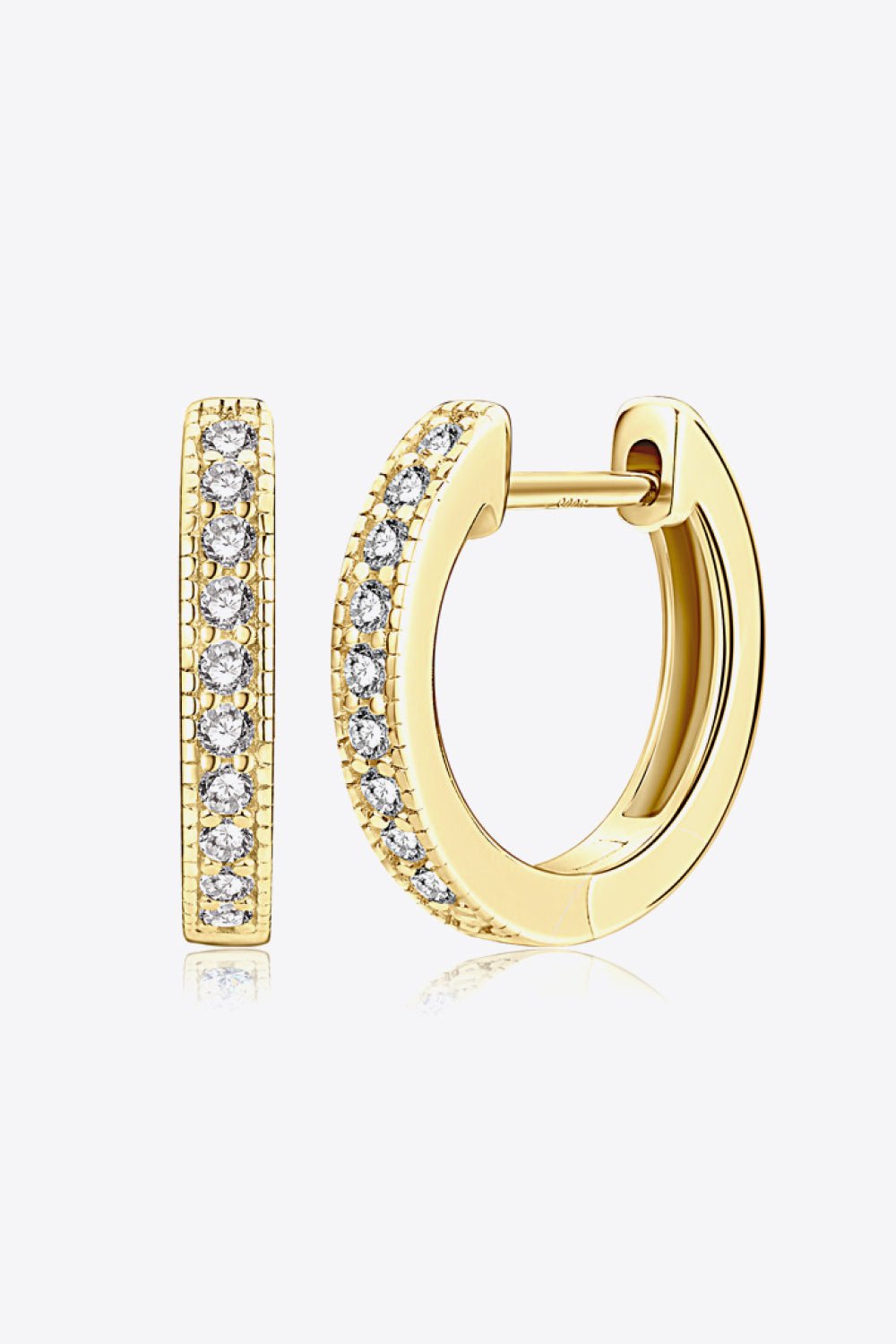 Inlaid Moissanite Hoop Earrings - Nikki &amp; Co. Boutique