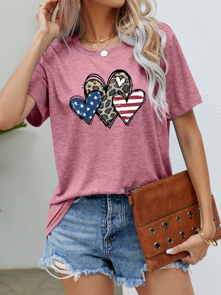 US Flag Leopard Heart Graphic Tees | Nikki &amp; Co. Boutique
