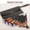 15 pcs - Professional Make Up Brushes: Foundation, Loose Powder, Blush, Face, Contour Brush and more  - 1 Set