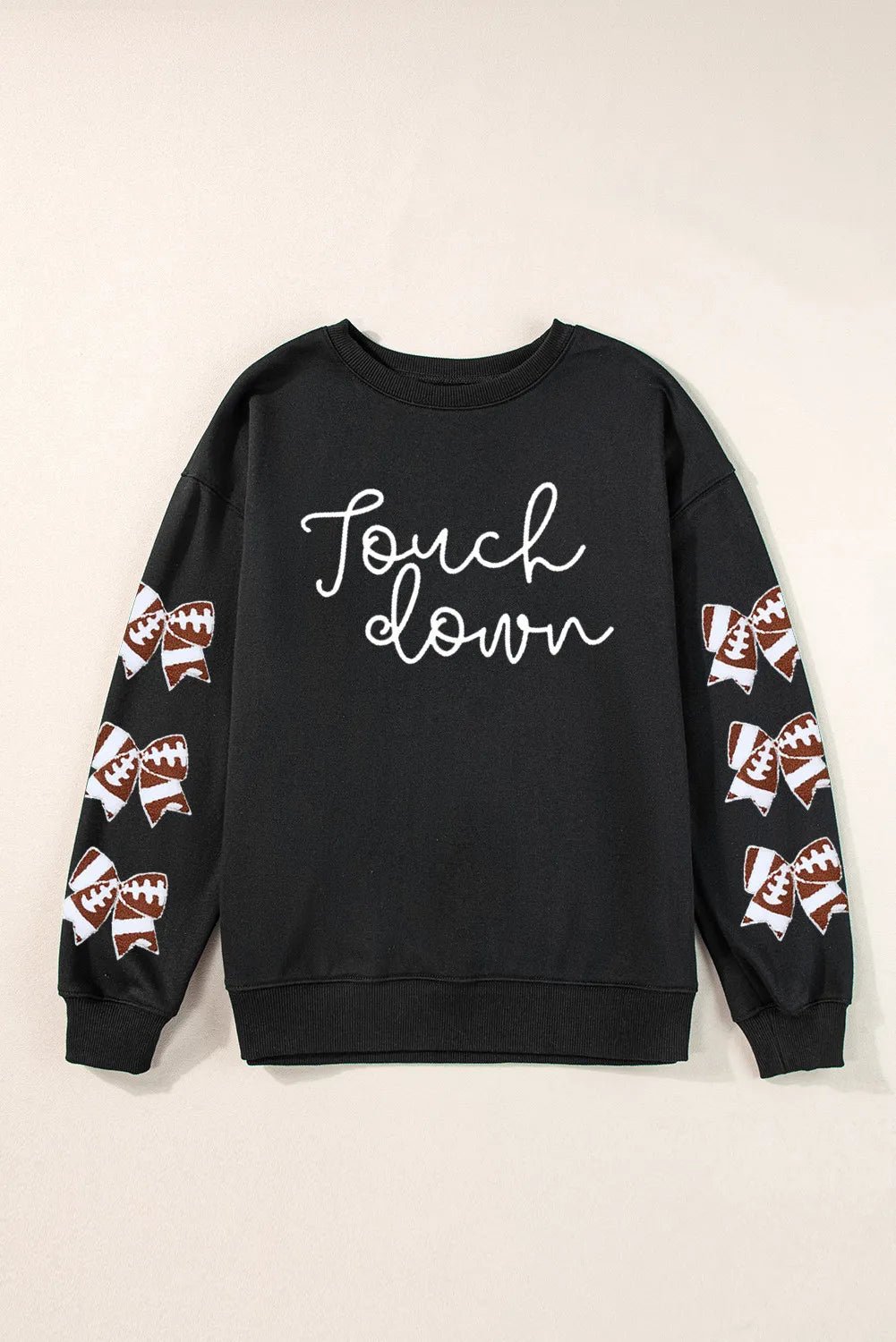 Touchdown Bow Graphic Long Sleeve Sweatshirt - Nikki &amp; Co. Boutique
