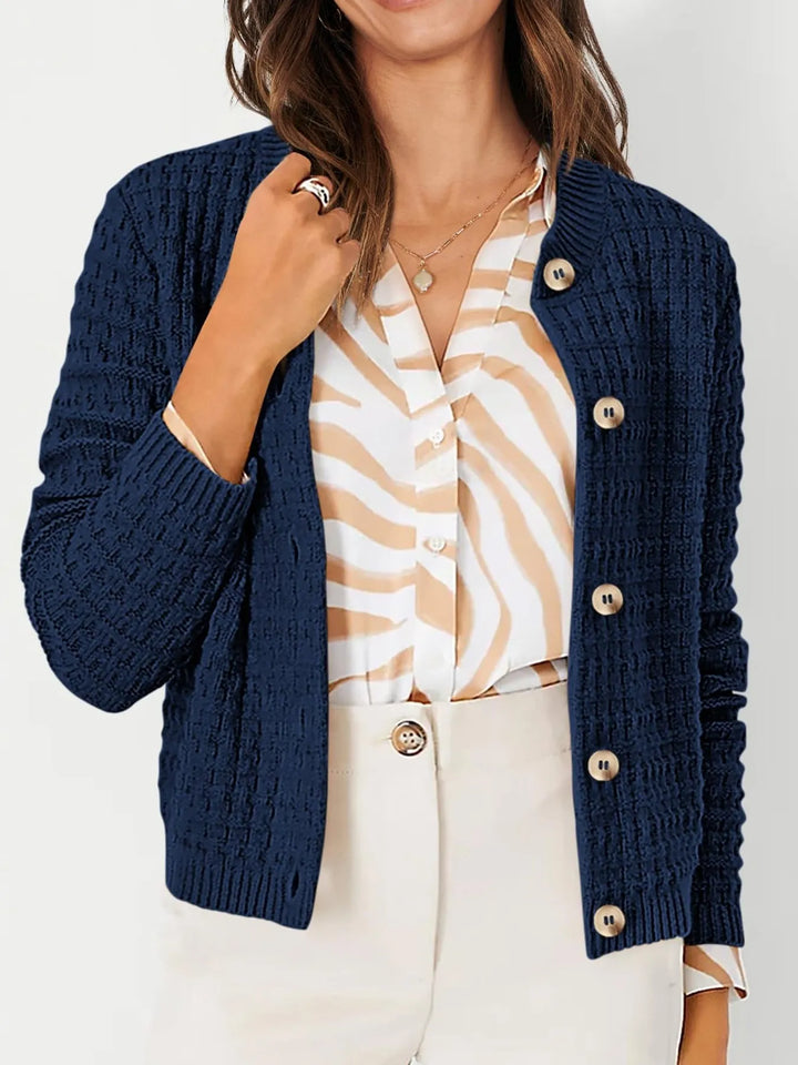 Textured Knit Button - Front Cardigan - Nikki &amp; Co. Boutique