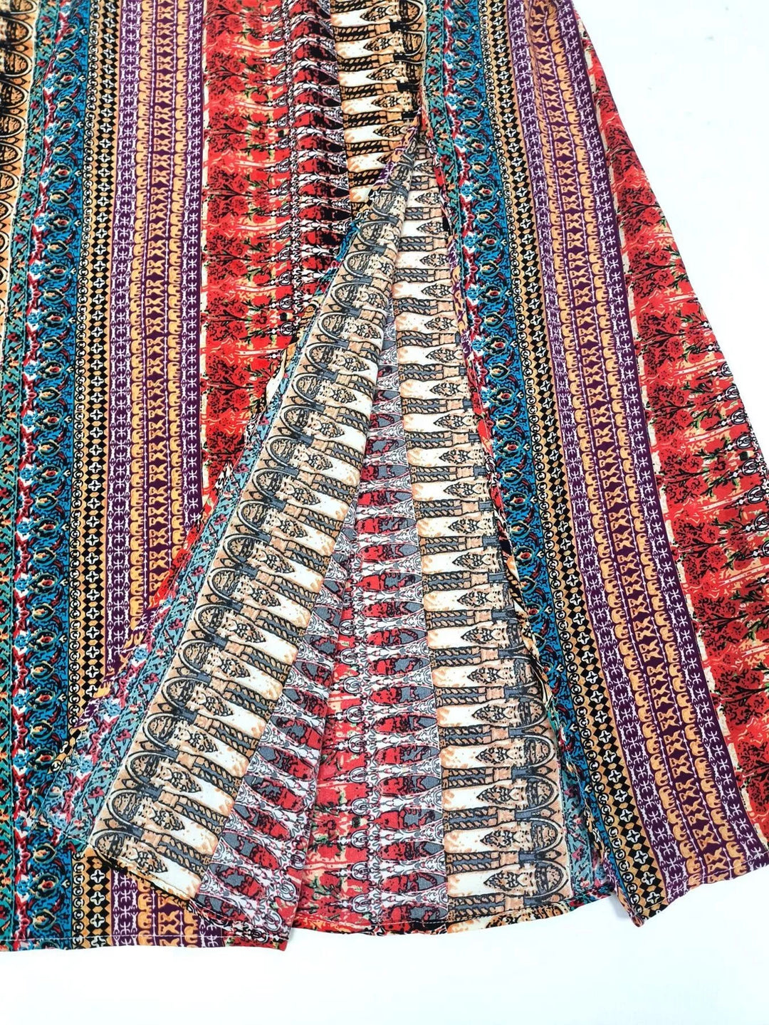 Boho Print Ruffle Sleeve Slit Dress - Nikki &amp; Co. Boutique