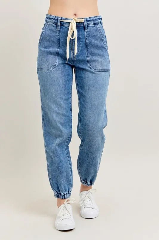 Judy Blue High-Rise Denim Jogger | Medium Wash - Nikki &amp; Co. Boutique