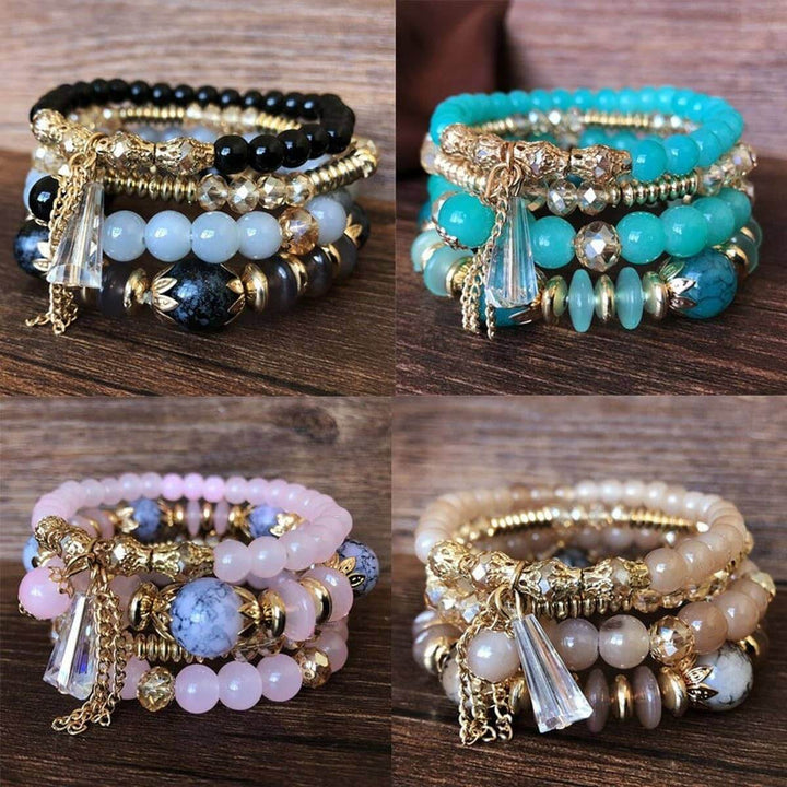 Bohemian Multi-Layer Beaded Crystal Bracelet | 5 Colors - Nikki &amp; Co. Boutique