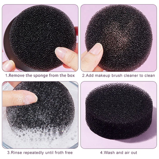 Makeup Brush Cleaning Box, Quick Clean Sponge, Eyeshadow Brushes - Dry Cleaner Cosmetic Wash Clean Powder Tool, Makeup Accessories