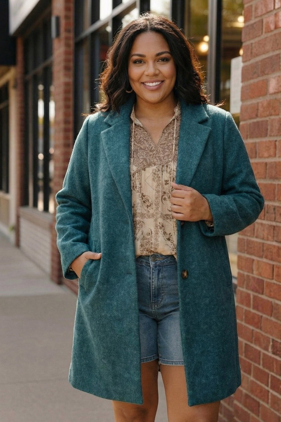 Frosted Teal Dream Coat | Nikki &amp; Co. Boutique