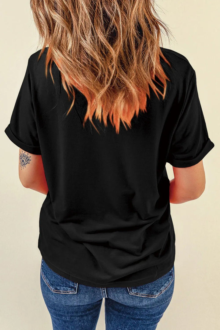 Boot Graphic Round Neck Shorts Sleeve T-Shirt - Nikki &amp; Co. Boutique