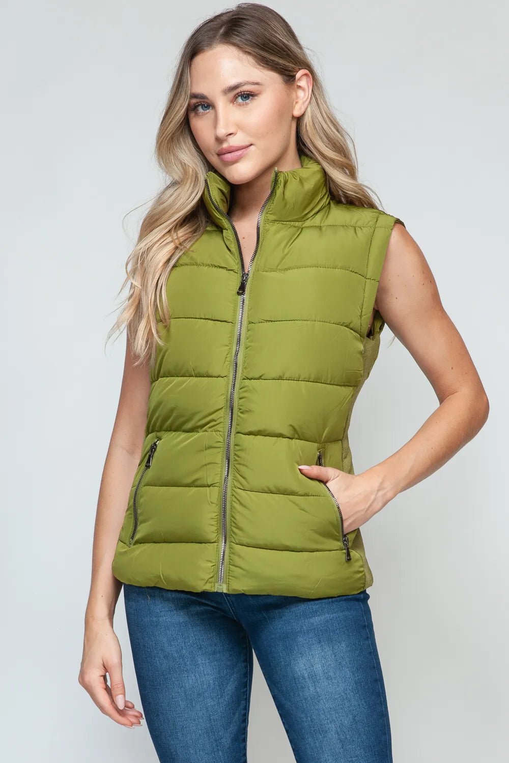 Snobbish Zip Up Turtleneck Vest with Pockets - Nikki &amp; Co. Boutique