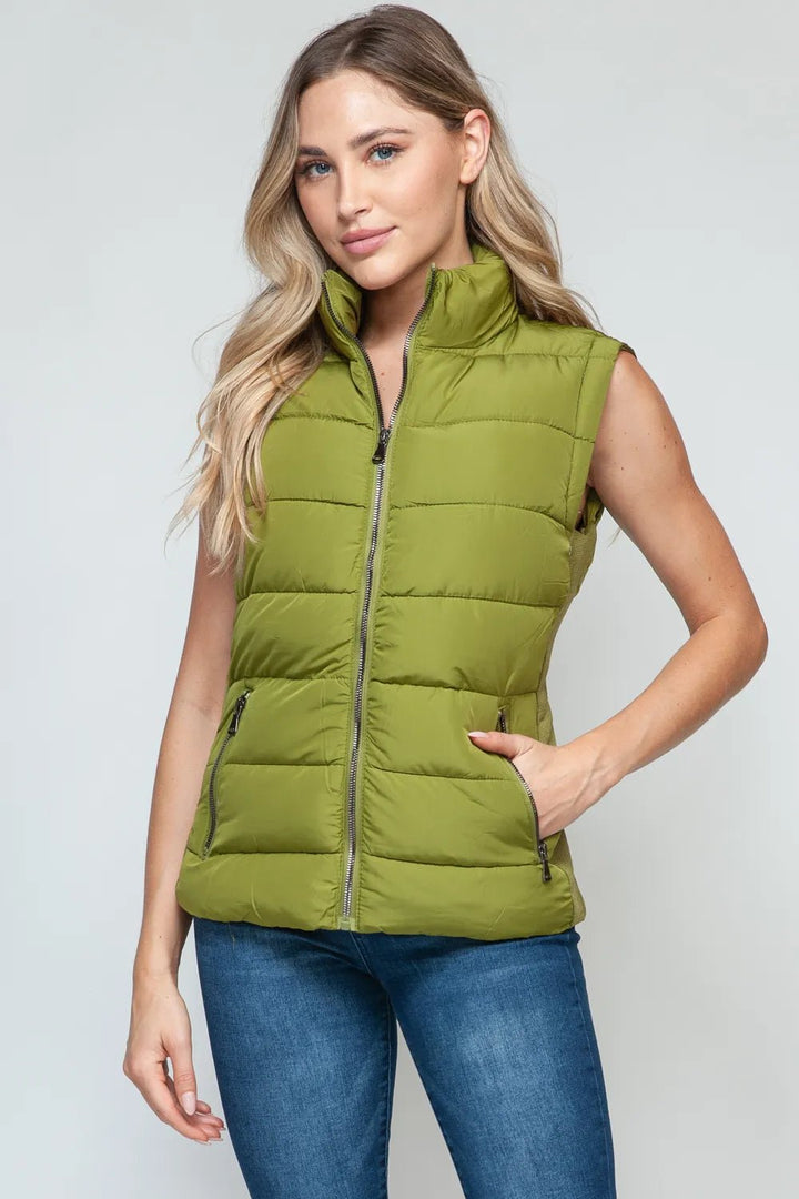 Snobbish Zip Up Turtleneck Vest with Pockets - Nikki &amp; Co. Boutique