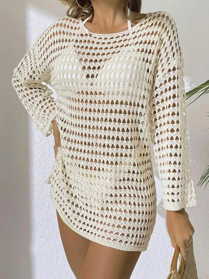 Crochet Knit Long Sleeve Cover - Up - Nikki &amp; Co. Boutique