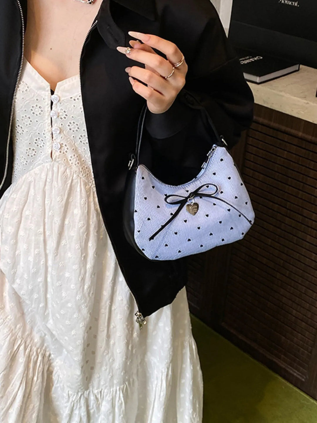 Printed Bow Shoulder Bag - Nikki &amp; Co. Boutique