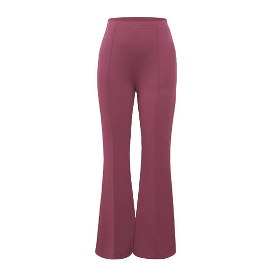 Women's Slim Bell-Bottoms Trousers Trendy Spring Autumn Pants Office Lady Solid Color Flared Trousers