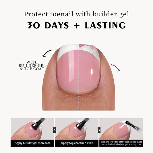1 Pack Toenail Tips - Short French Tip Press On Toenails 100/120Pcs Pink Soft Gel Tips