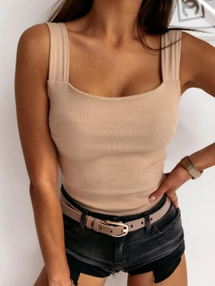Square Neck Wide Strap Tank - Nikki &amp; Co. Boutique