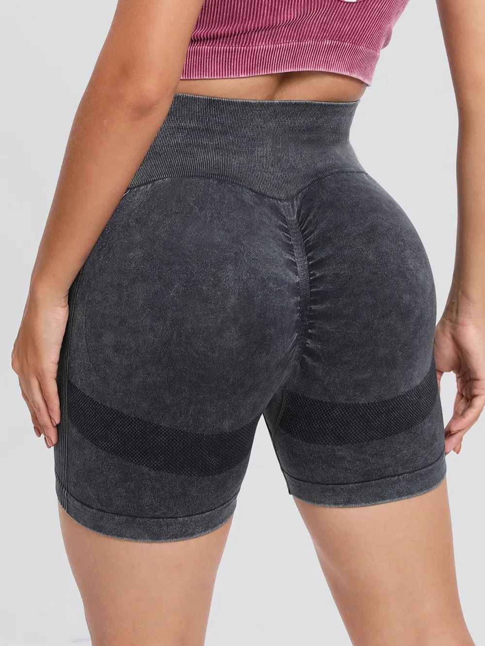 Washed High Waist Active Shorts - Nikki and Co Boutique