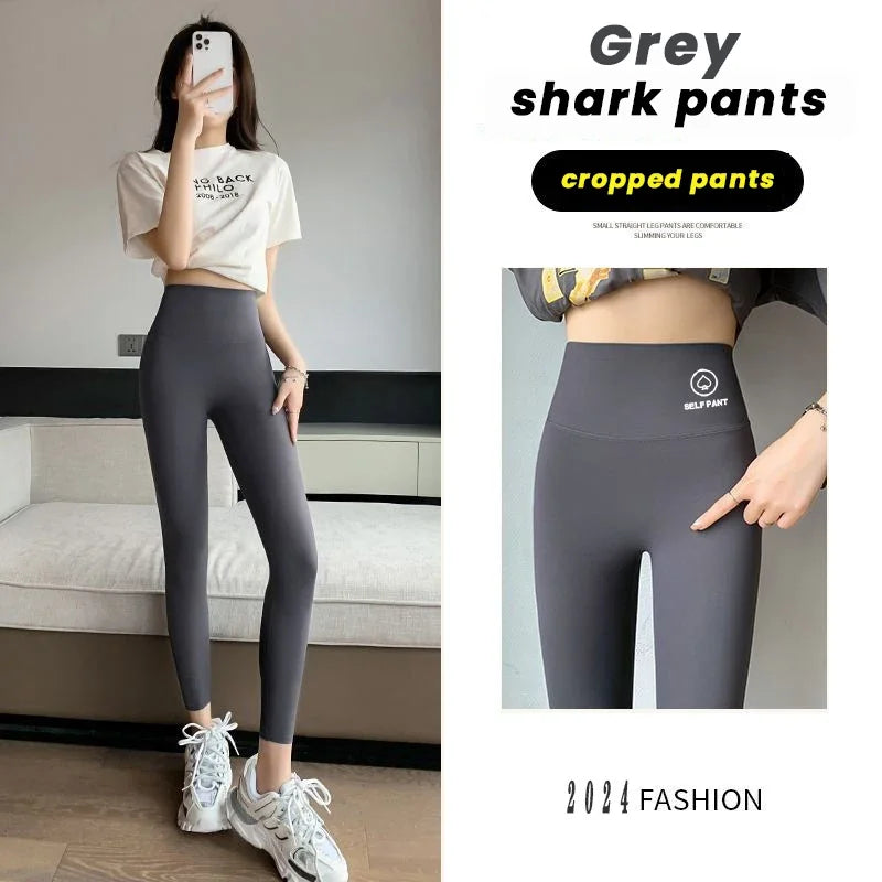 High Waisted Belly Lifting Buttocks Without Trace Pants Embarrassment-free Line Shark Pants Women Outside Bottoming Pants