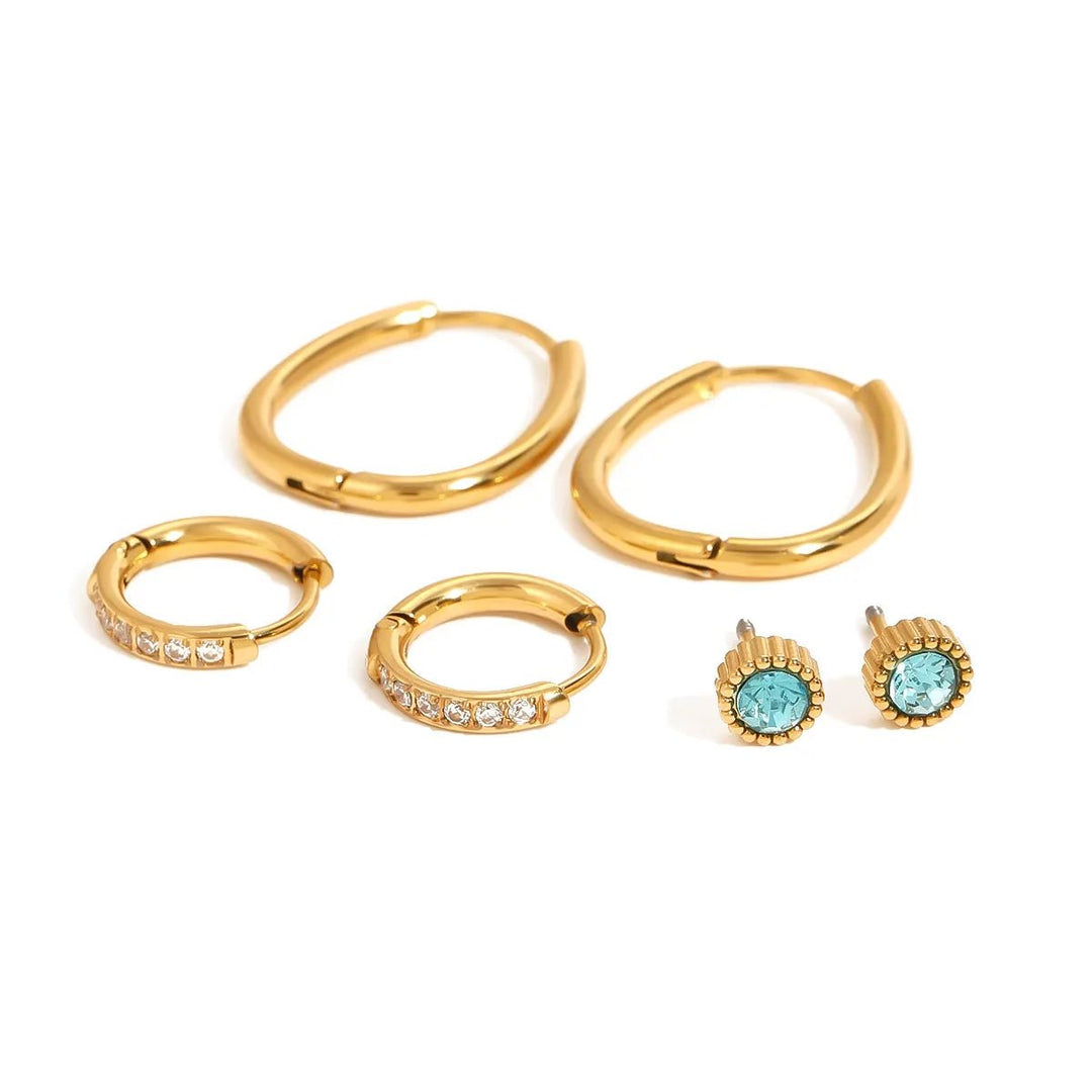 3 - Piece 18K Gold - Plated Earrings - Nikki &amp; Co. Boutique