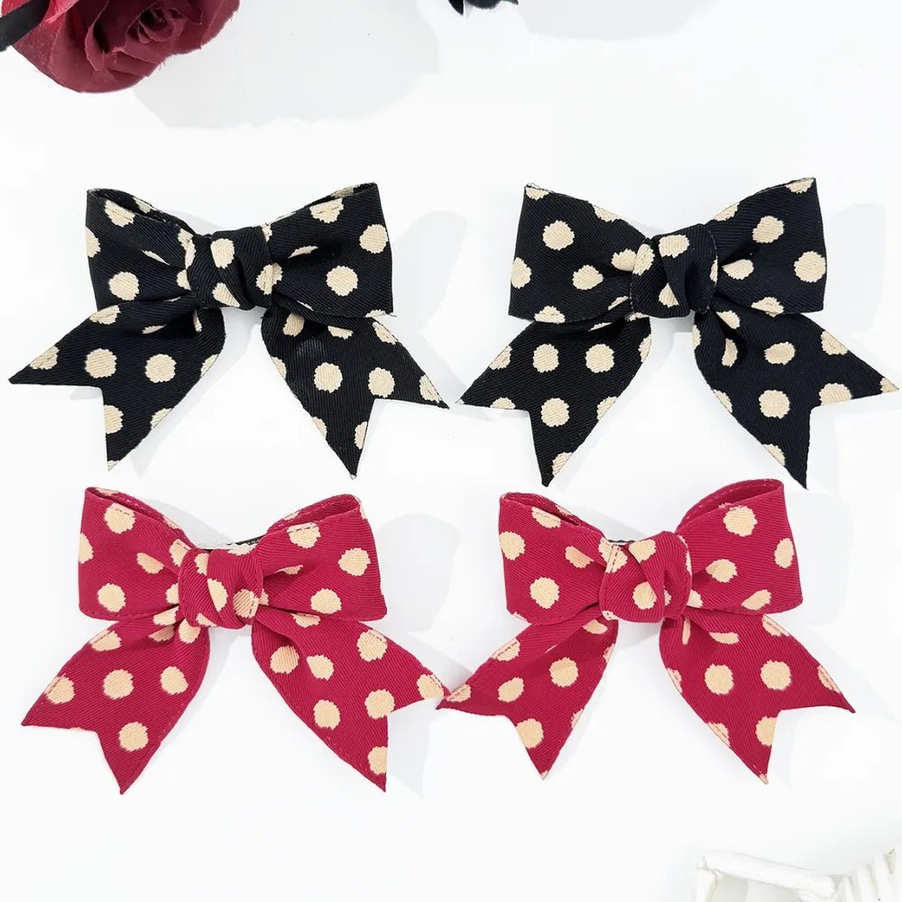 2 - Piece Polka Dot Bow Hair Clip - Nikki and Co Boutique