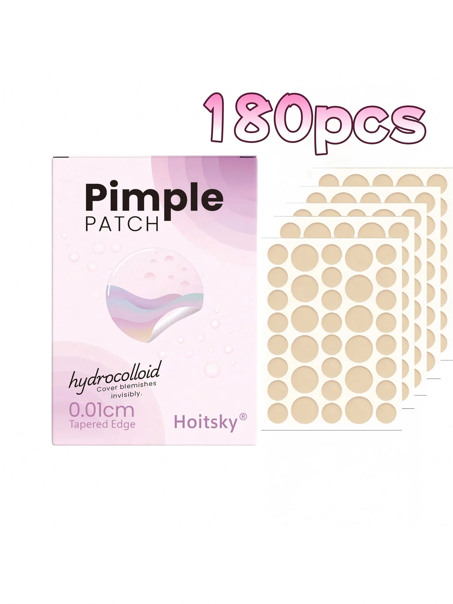 180/360 pieces of transparent, skin tone water-based gel acne patches, suitable for covering acne and pimples