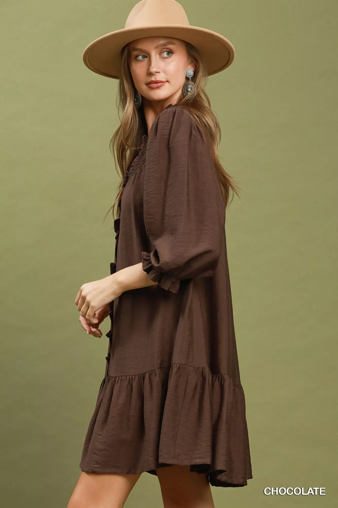 Umgee Smocked Ruffle Detail Tiered Mini Dress - Nikki &amp; Co. Boutique