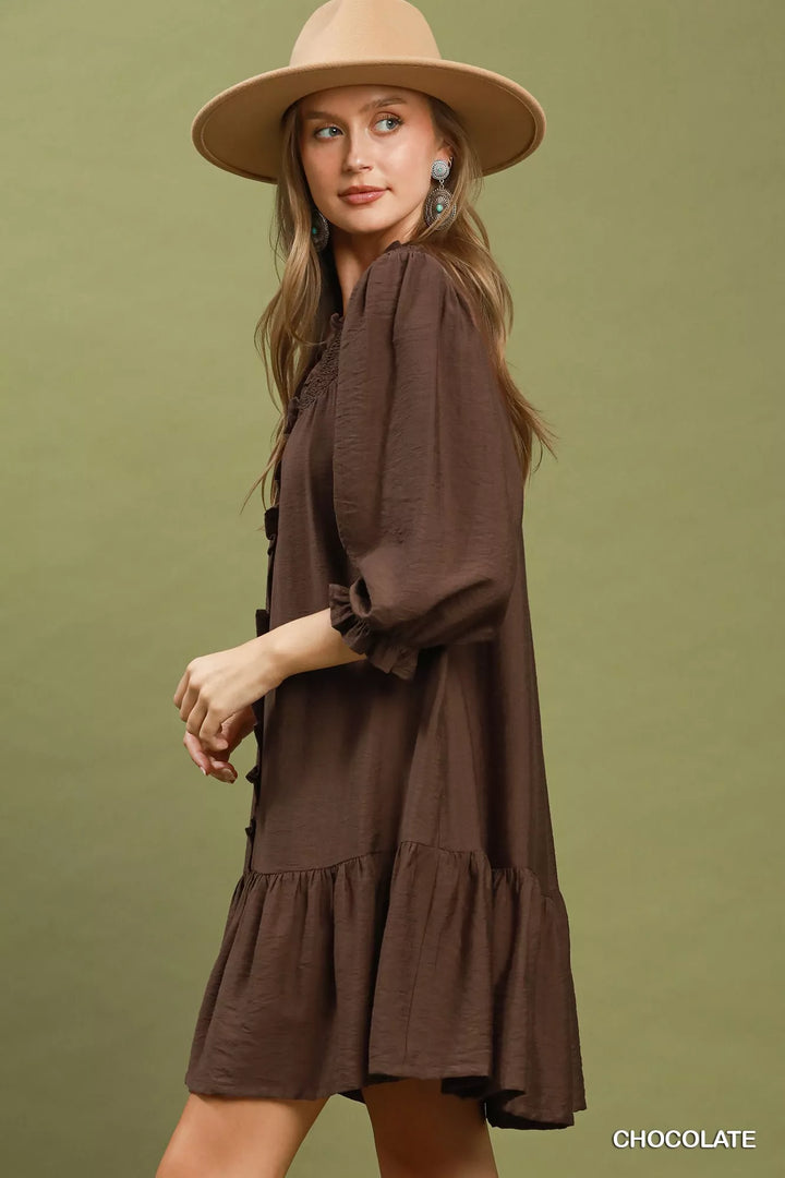 Umgee Smocked Ruffle Detail Tiered Mini Dress - Nikki &amp; Co. Boutique