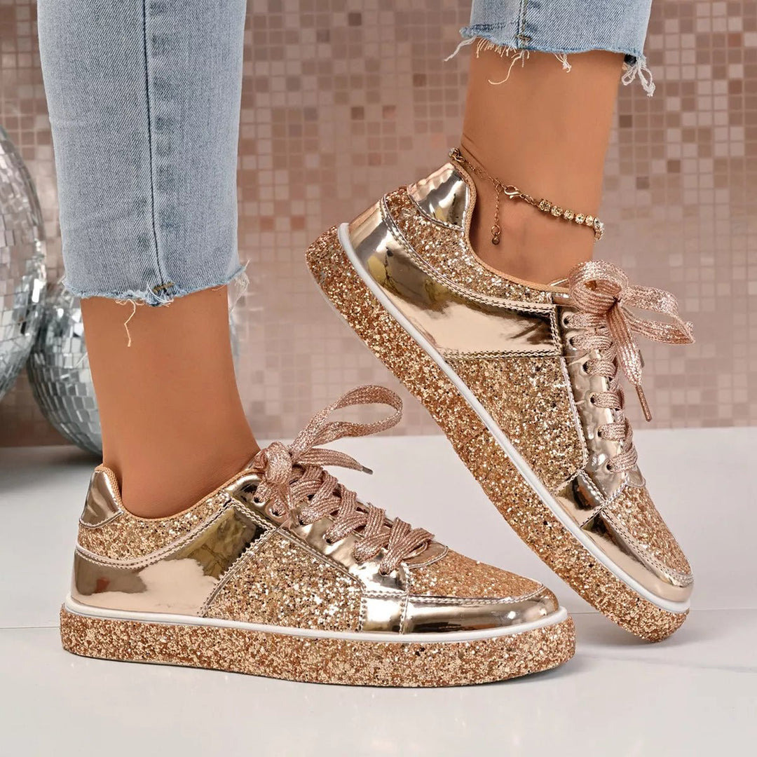 Sequin Lace Up Sneakers | Nikki &amp; Co. Boutique