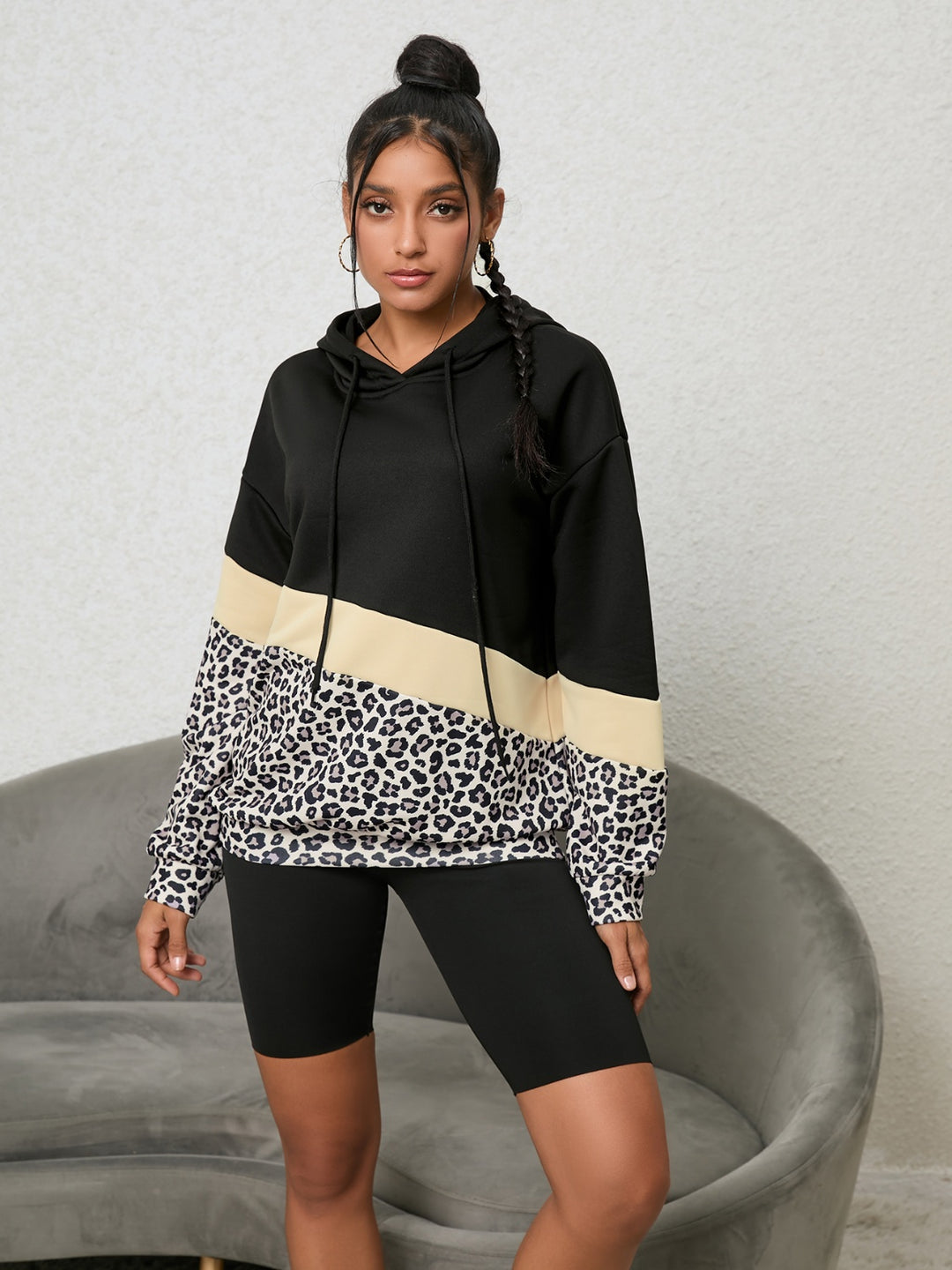 Leopard Color Block Hoodie | Nikki &amp; Co. Boutique