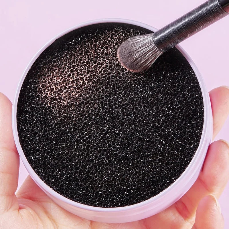 Makeup Brush Cleaning Box, Quick Clean Sponge, Eyeshadow Brushes - Dry Cleaner Cosmetic Wash Clean Powder Tool, Makeup Accessories