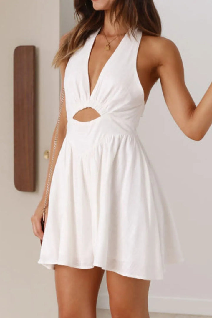 Cutout Halter Neck Mini Dress | Nikki &amp; Co. Boutique