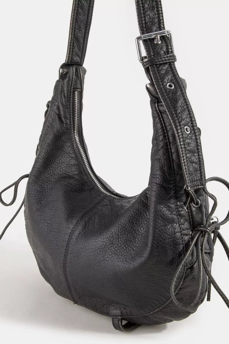 Fame Larger Leather Crescent Shoulder Bag | Nikki &amp; Co. Boutique