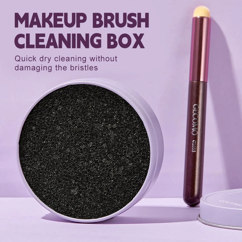 Makeup Brush Cleaning Box, Quick Clean Sponge, Eyeshadow Brushes - Dry Cleaner Cosmetic Wash Clean Powder Tool, Makeup Accessories