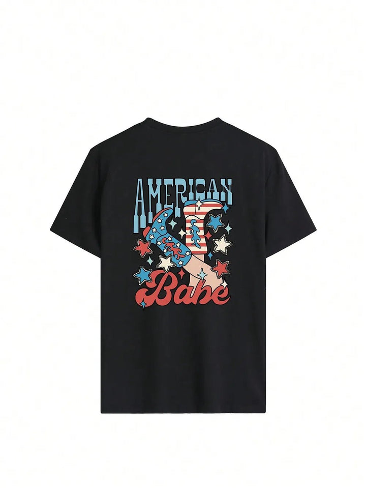 Graphic Round Neck Half Sleeve T-Shirt | Nikki &amp; Co. Boutique