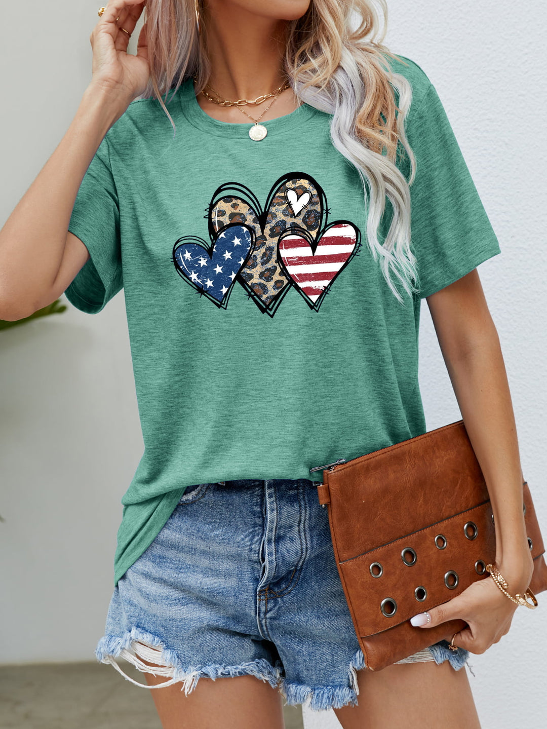 US Flag Leopard Heart Graphic Tees | Nikki &amp; Co. Boutique