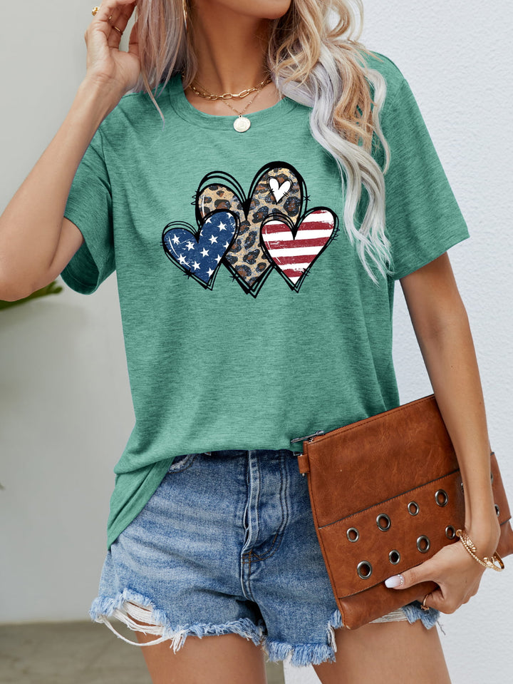 US Flag Leopard Heart Graphic Tees | Nikki &amp; Co. Boutique