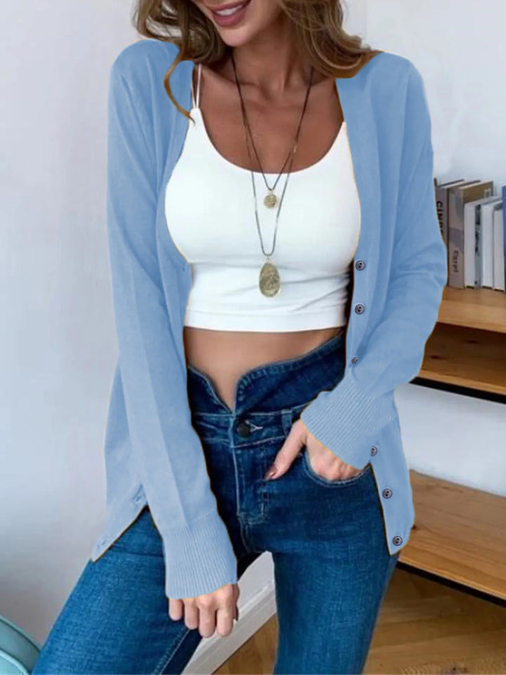 Button - Up Long Sleeve Cardigan - Nikki &amp; Co. Boutique