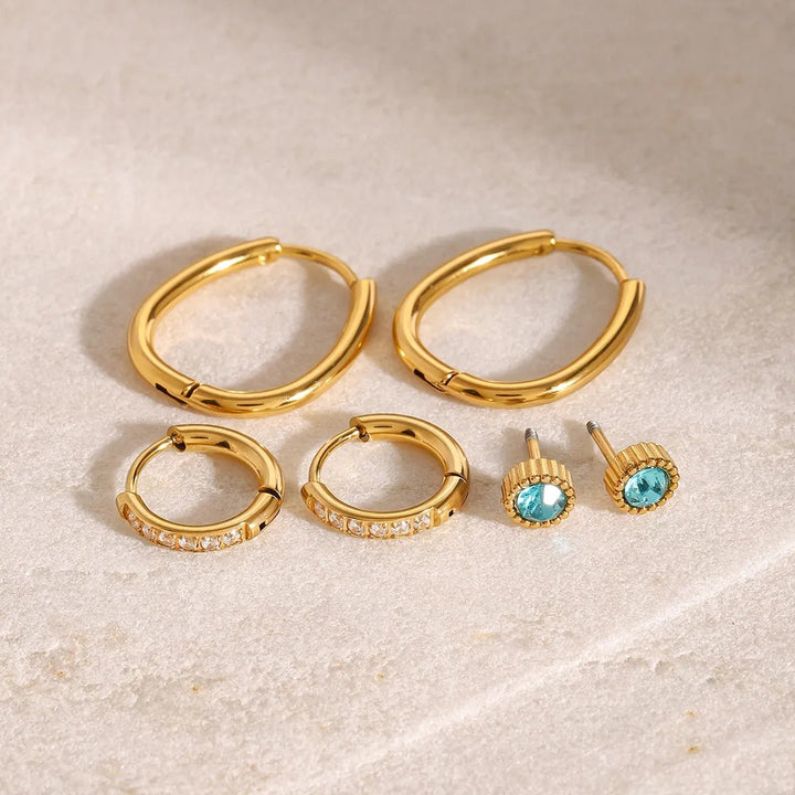3 - Piece 18K Gold - Plated Earrings - Nikki &amp; Co. Boutique