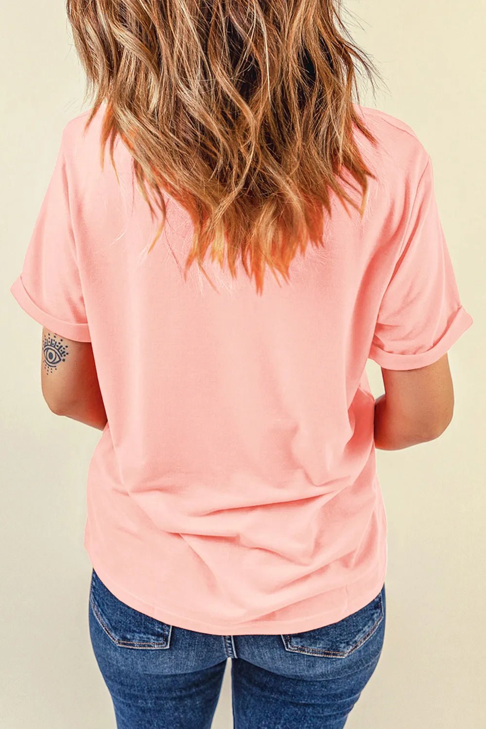 Heart Round Neck Shorts Sleeve T-Shirt - Nikki &amp; Co. Boutique